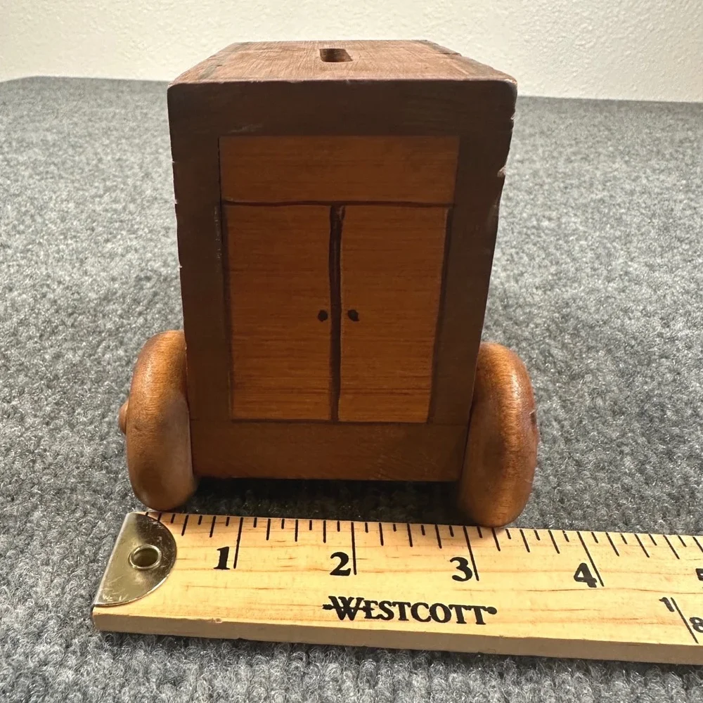 Vintage Toystalgia Wooden Piggy Bank‎ Coin Holder Kids Toy